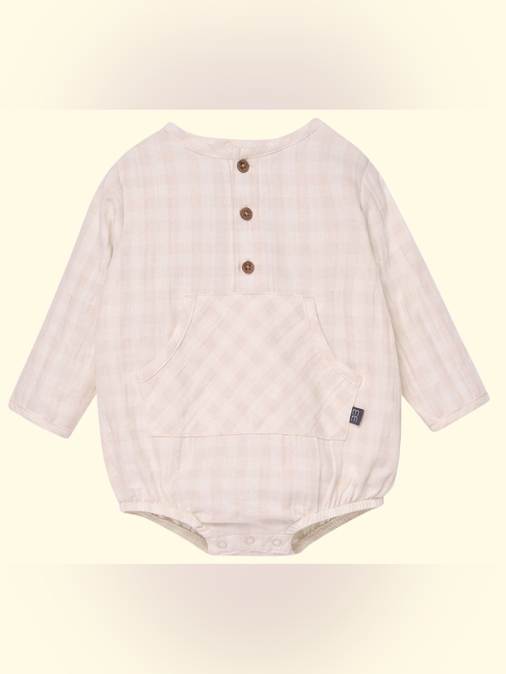 Modern Moments by Gerber Baby Boy Henley Dumpling Romper with Kanga Pocket